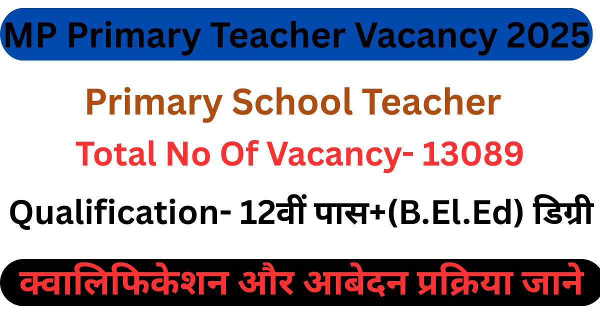 MP Primary Teacher Vacancy 2025