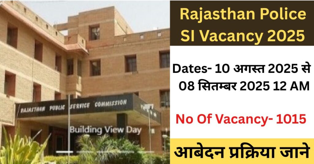 Rajasthan Police SI Vacancy 2025