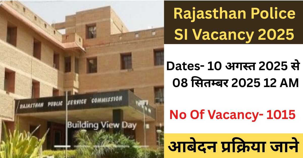 Rajasthan Police SI Vacancy 2025